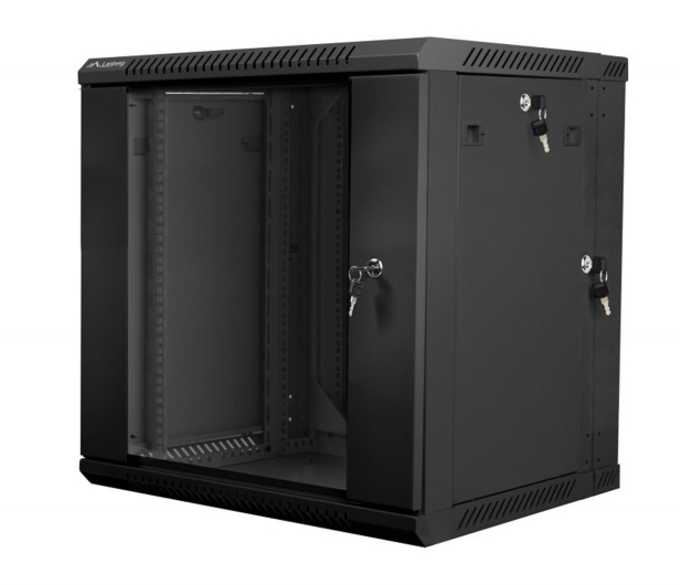 Lanberg Wisząca 19" 12U 600x600mm dwusekcyjna (czarna) - 455649 - zdjęcie